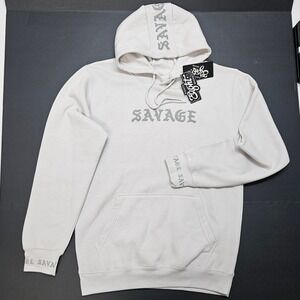 Eighty Eight Brand‎ Savage Hoodie Pullover Gray Logo Graphic Men Size Small